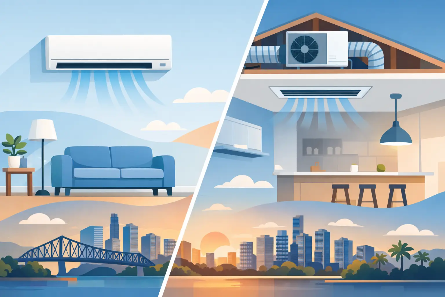 Split System vs Ducted Aircon for Brisbane Homes